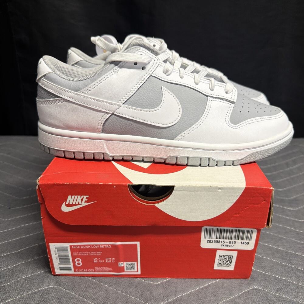 Nike Dunk Low Retro Wolf Grey White DJ6188-003 Men 8 Women 9.5 New